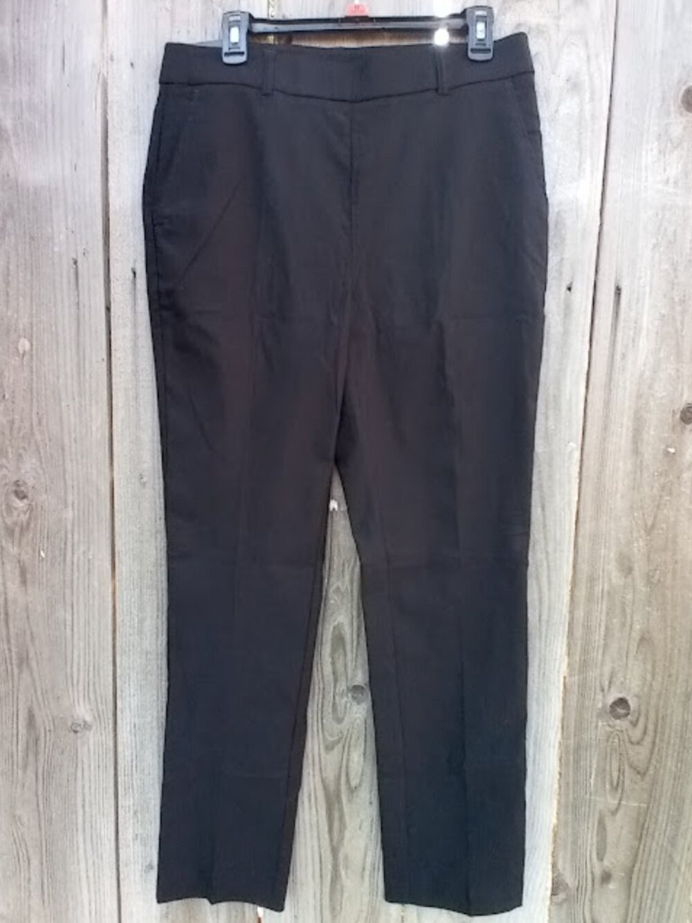 Rafaella Black Pull-On Elastic Waist Pants 12 Straight Leg Ankle Fits Your Shape